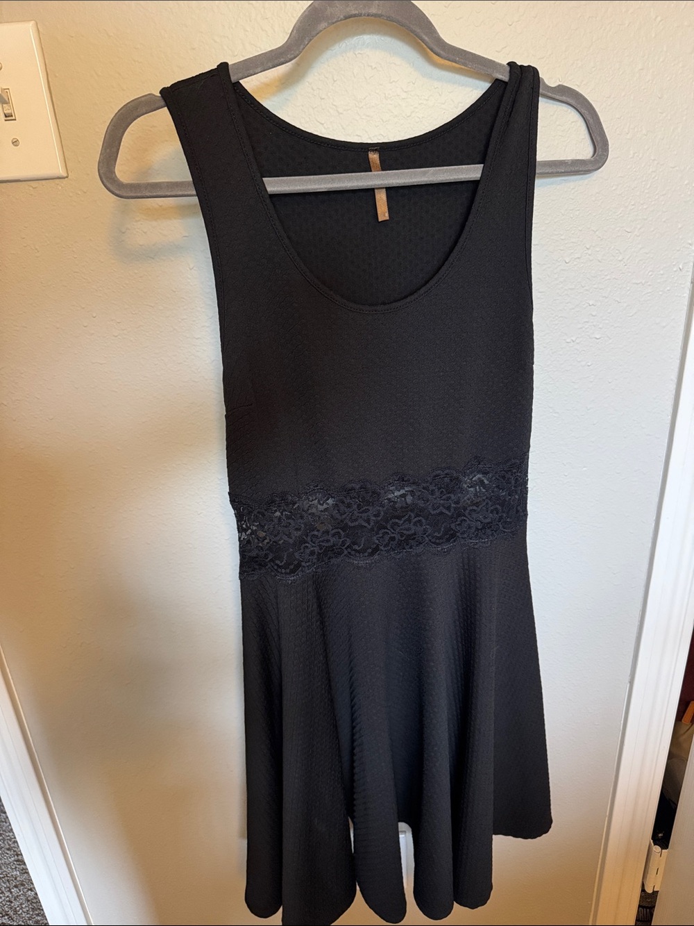 Classic Black Lace-Waist Women's Dress